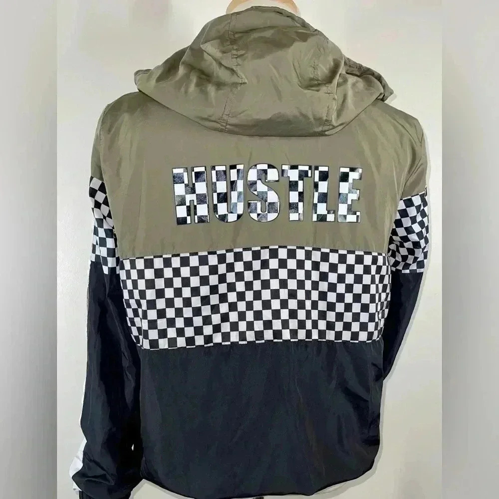 Hustle Zip Up Jacket | Vans checkered inspired | Women’s XL